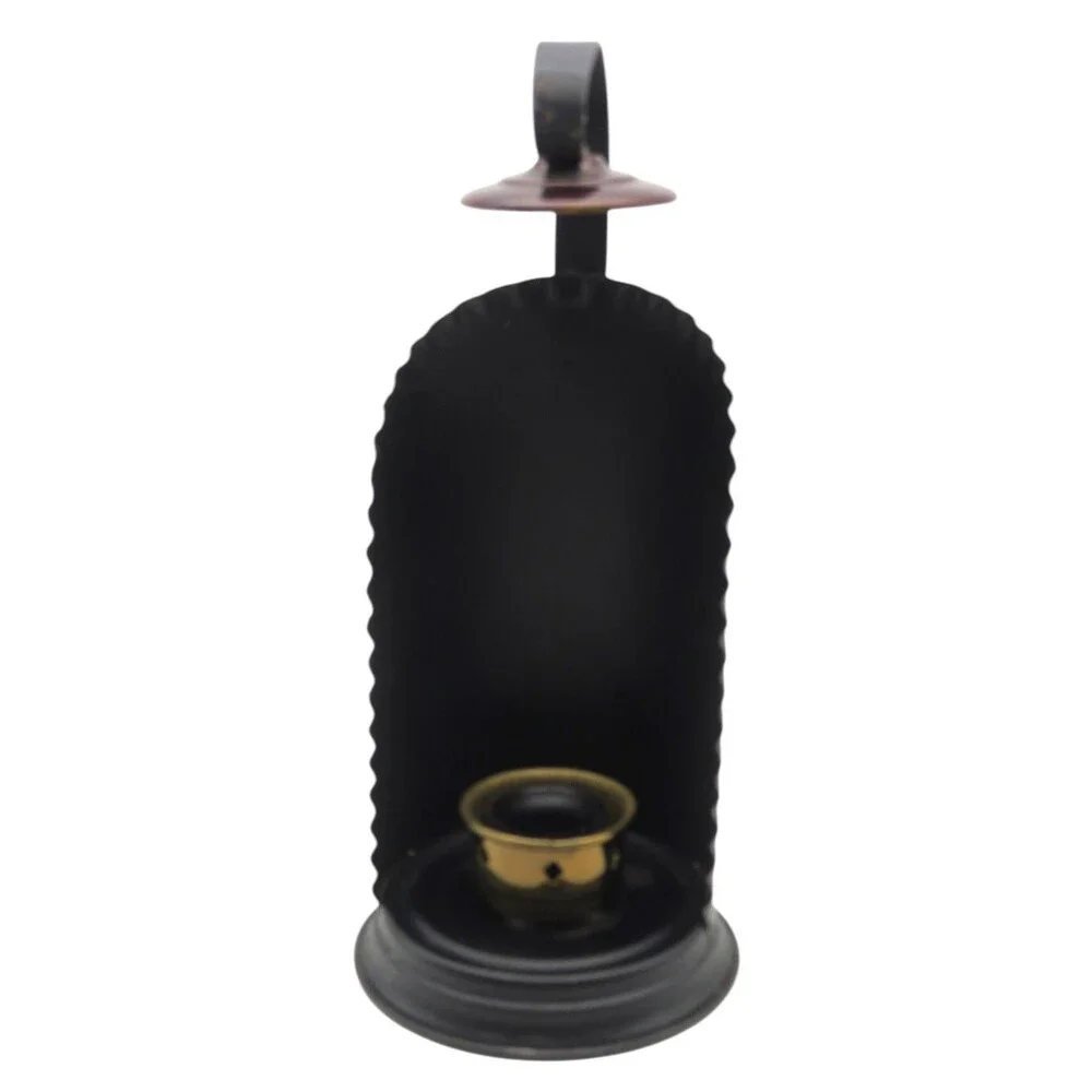 Vintage Style Black Tin Metal Candle Holder Wall Sconce Taper Chamberstick